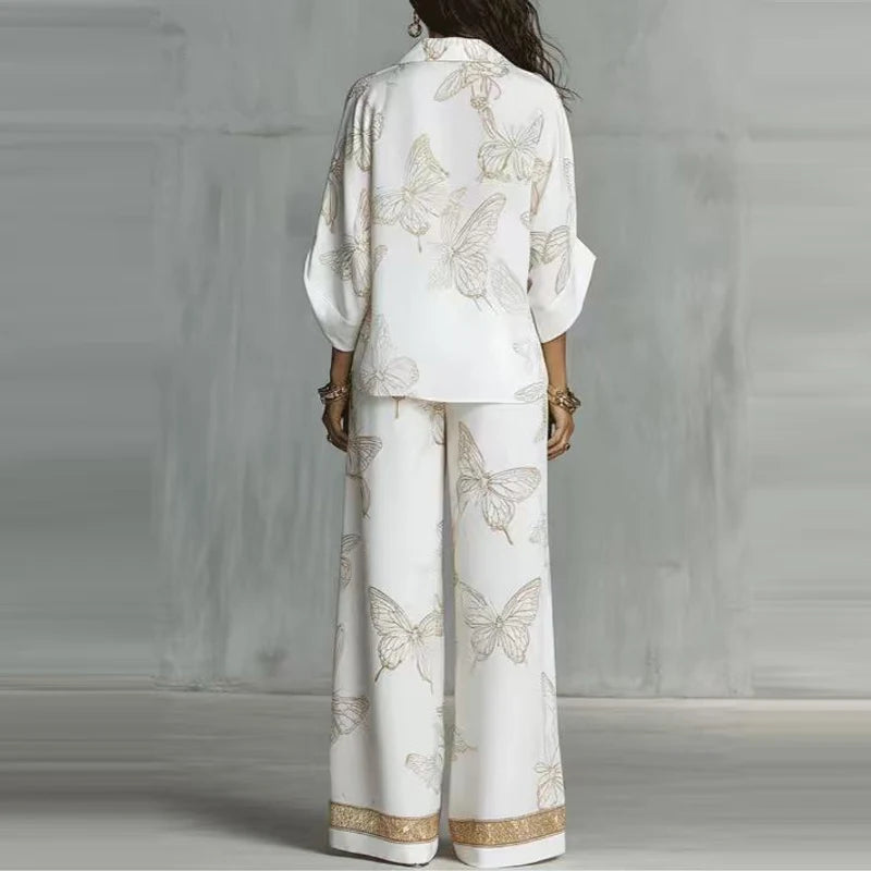 Vintage Pattern Boho Casual Two-Piece Set for Women