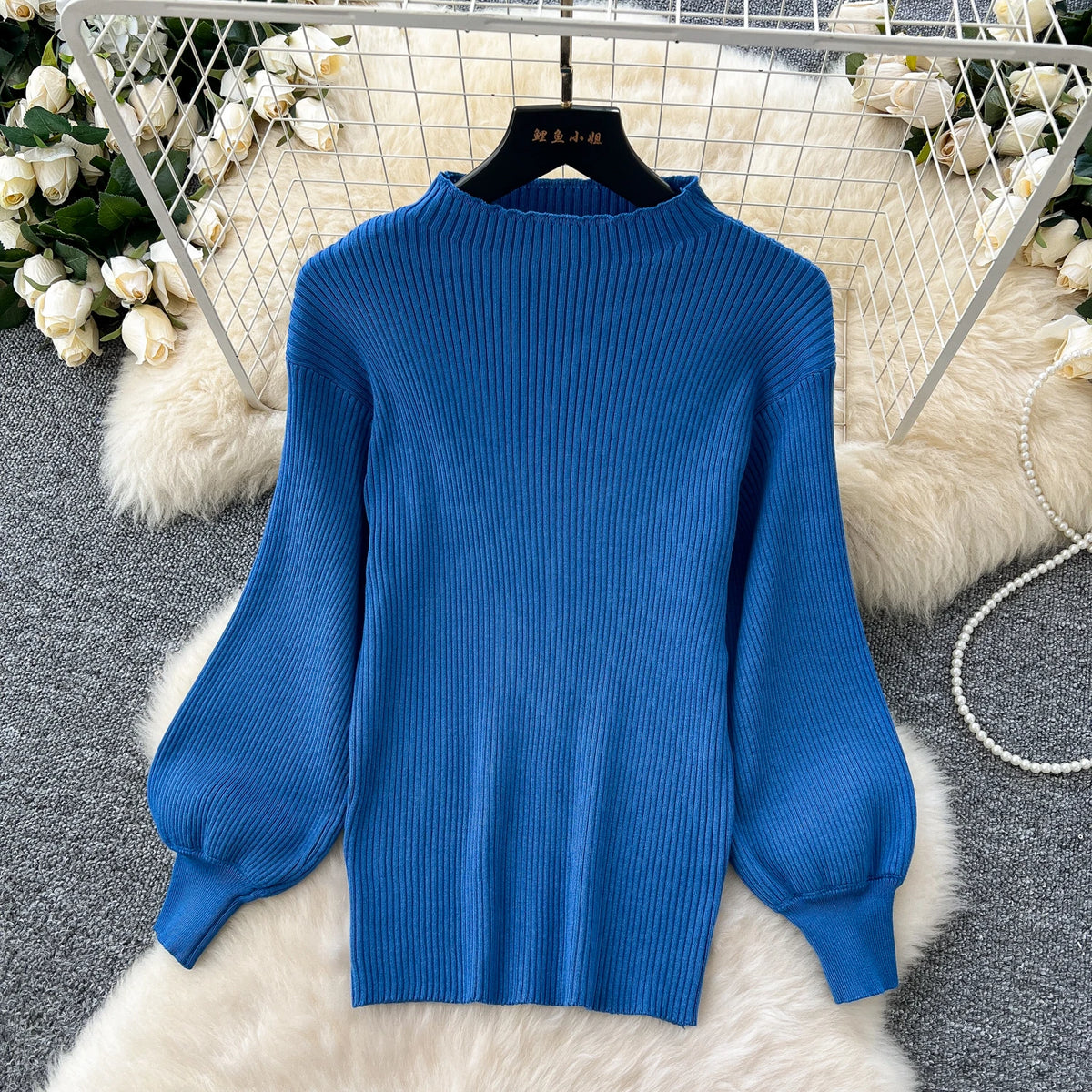 Plaid Knitted Sweater and Long Skirt Two Piece Set for Women