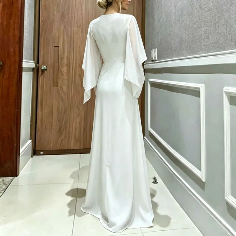 Sheer Flare Sleeve Two Piece Jumpsuit Set for Women