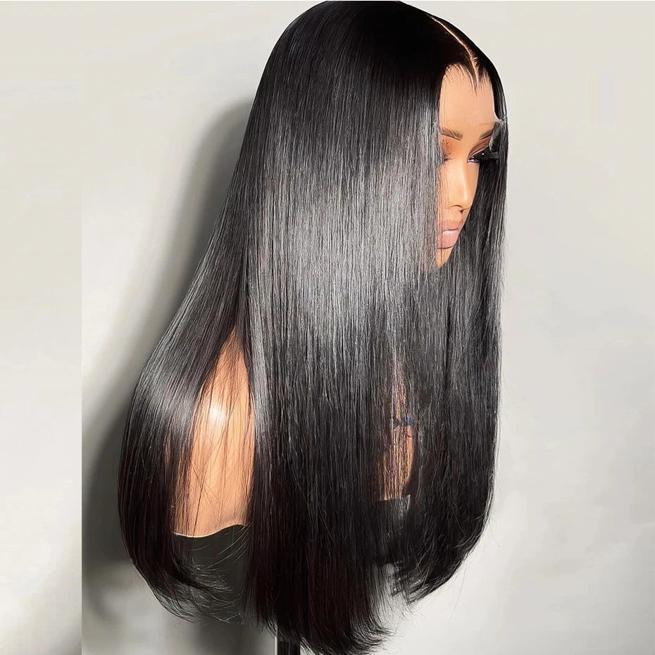 Pre Plucked Bone Straight Human Hair Lace Front Wig For Women