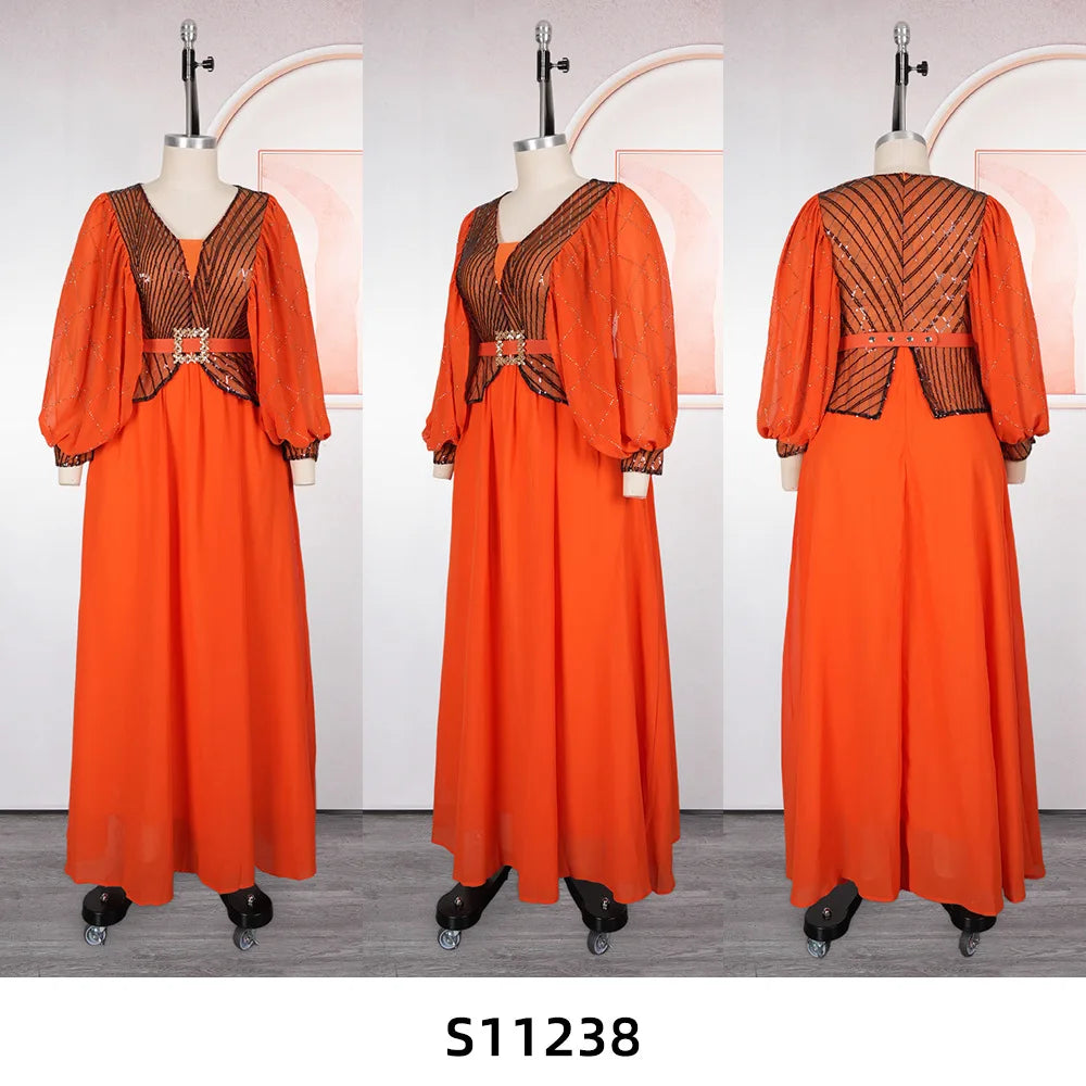 Elegant African Ankara Kaftan Evening Dress for Women