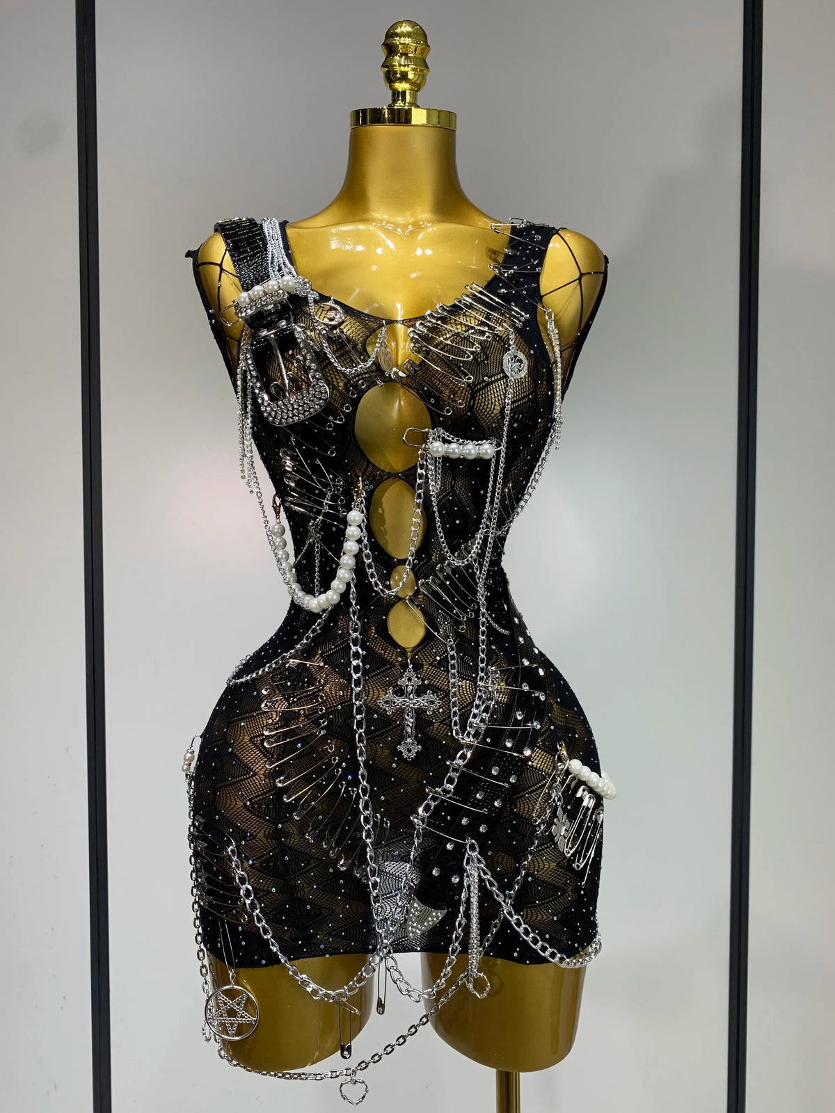 Chain Detail Mini Dress