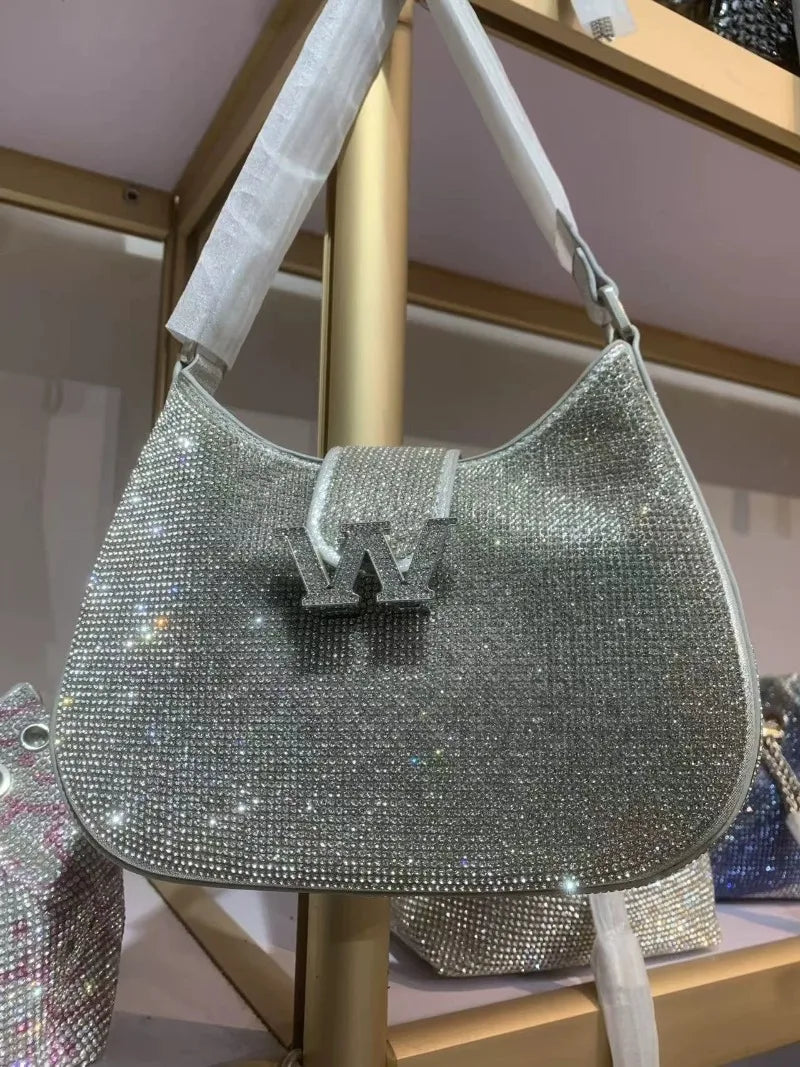 New Diamond-encrusted Handbag Luxury Diamond-encrusted Shiny Dinner Party Women's Handbag Diamond-encrusted Women's Shoulder Bag
