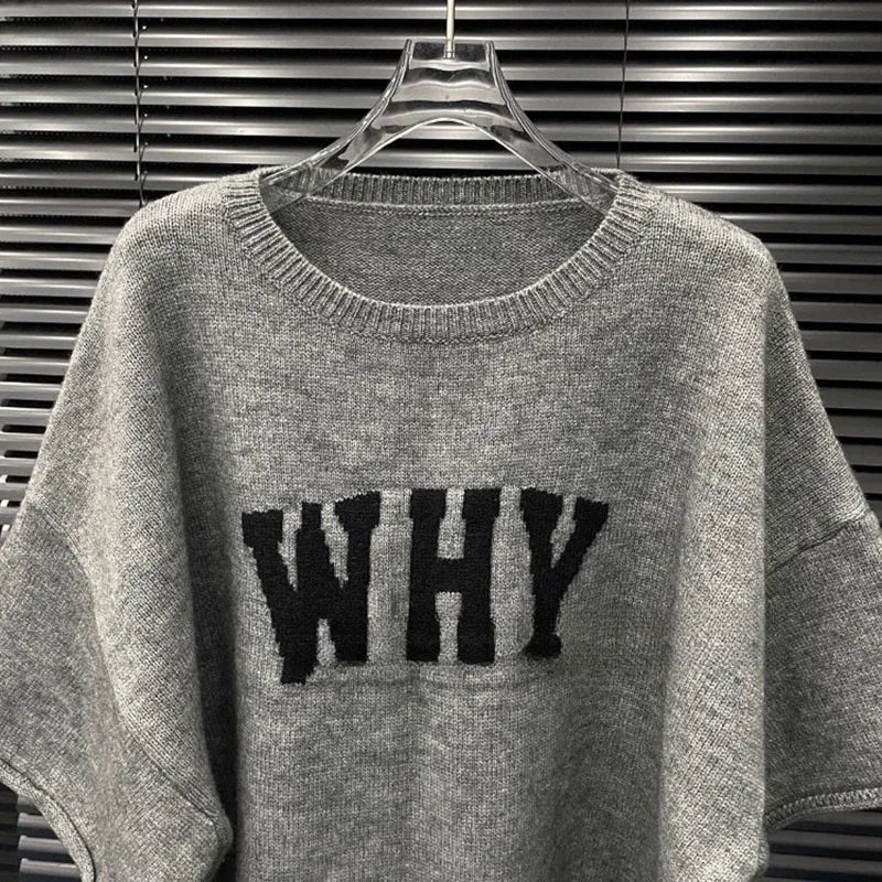 KUCLUT 2025 Fashion Autumn New Niche Design Loose Style Printed Knitted Sweater For Women Loose O-neck Tops Female 1A1216