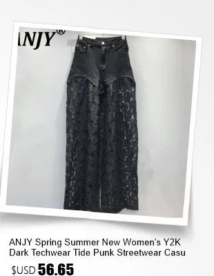 ANJY Summer New Women American Retro Streetwear Camouflage Three-dimensional Pocket Cargo Jeans Casual Trendy Denim Shorts A7672