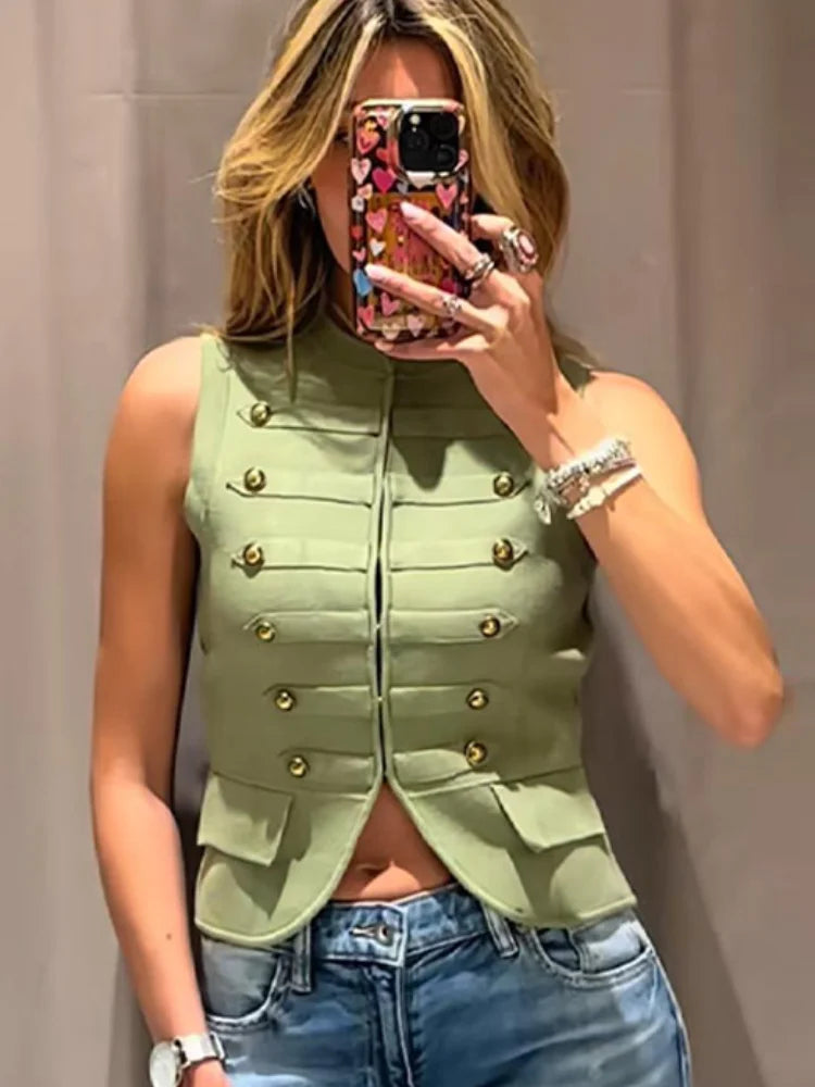 Comfortable Knitted O Neck Sleeveless Vest For Women