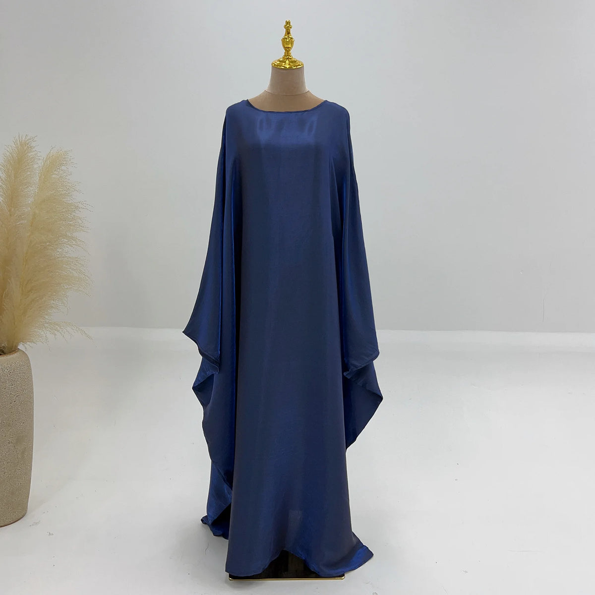 Shiny Loose Ankle-Length Kaftan Maxi Dress for Women