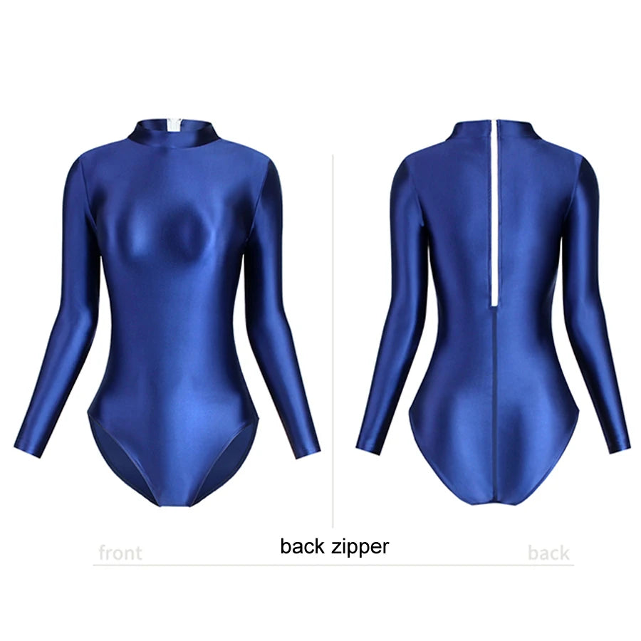 Silky Glossy One Piece Swimsuit