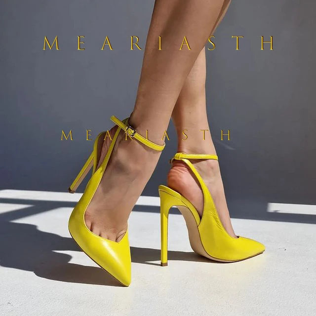 Elegant Patent Leather Pointed Toe Round Heel Pumps For Women