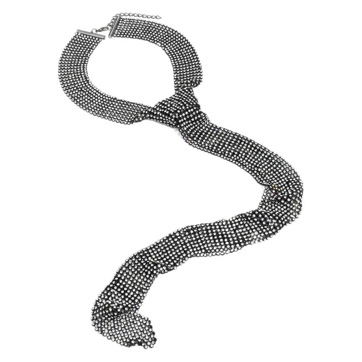 Rhinestone Hollow Mesh Retro Pendant Necklace for Women