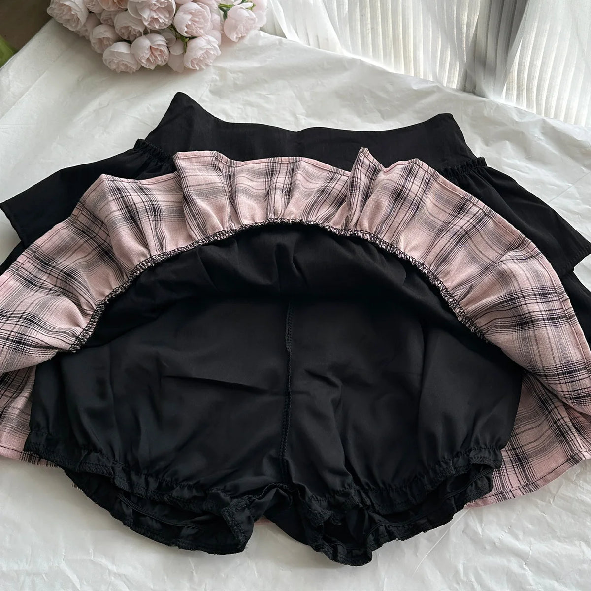 Pink Plaid Two Piece Uniform Set