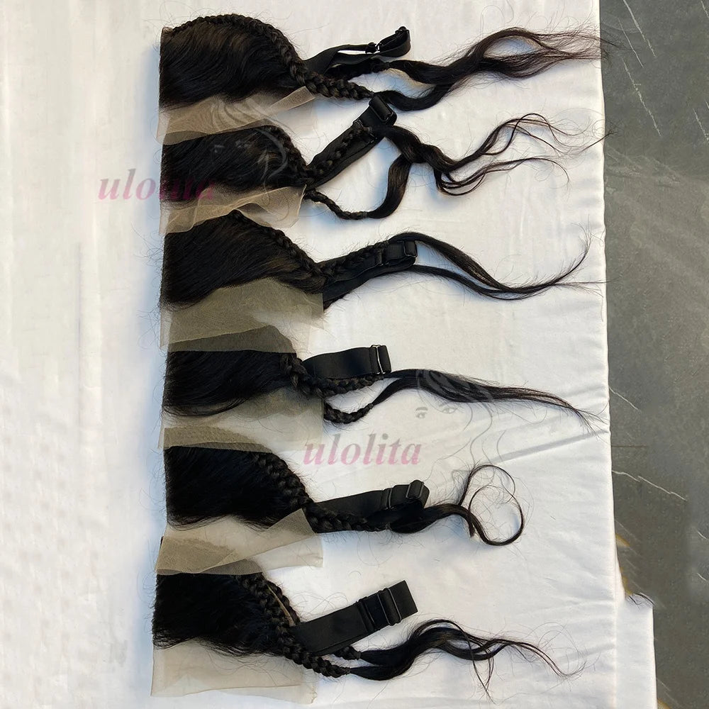 Braided Straight Lace Frontal Human Hair Wig for Women