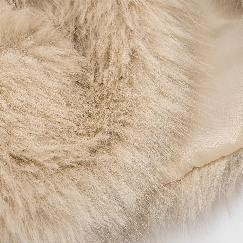 BOOFEENAA Fluffy Faux Fur Cropped Jacket Coat Woman Clothes Winter 2025 Streetwear Fashion Vest Top C85-EF24