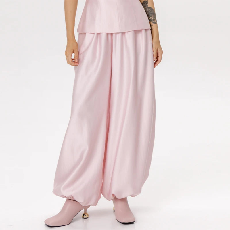 Casual V-Neck Top and Wide-Leg Pants Set for Women