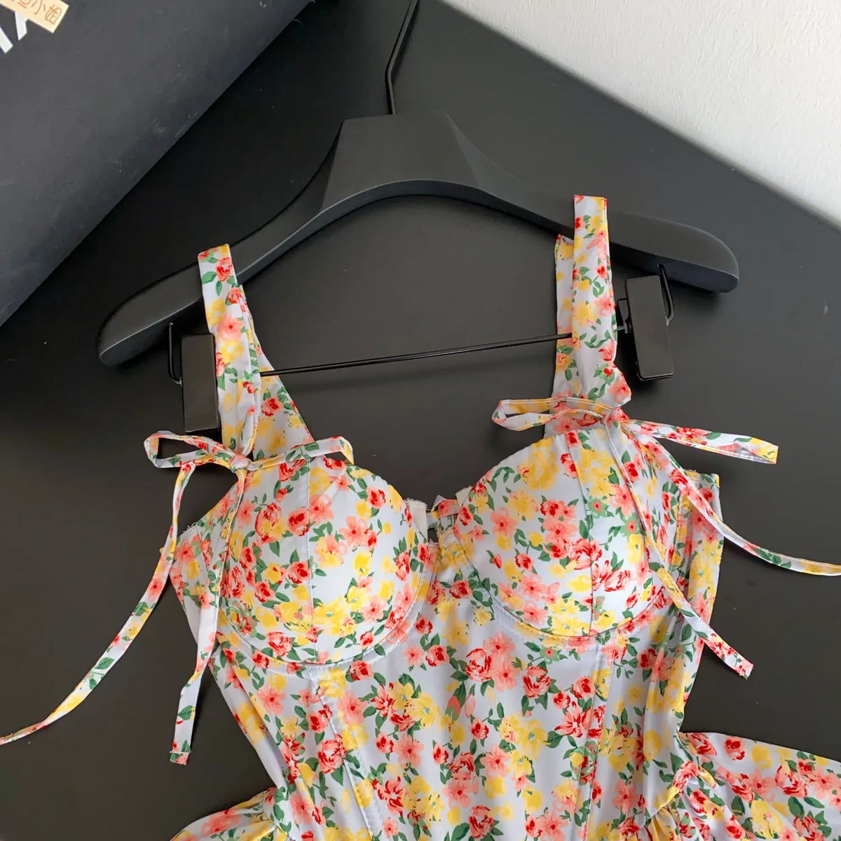 Summer Floral Lace-Up Corset Camisole Top for Women