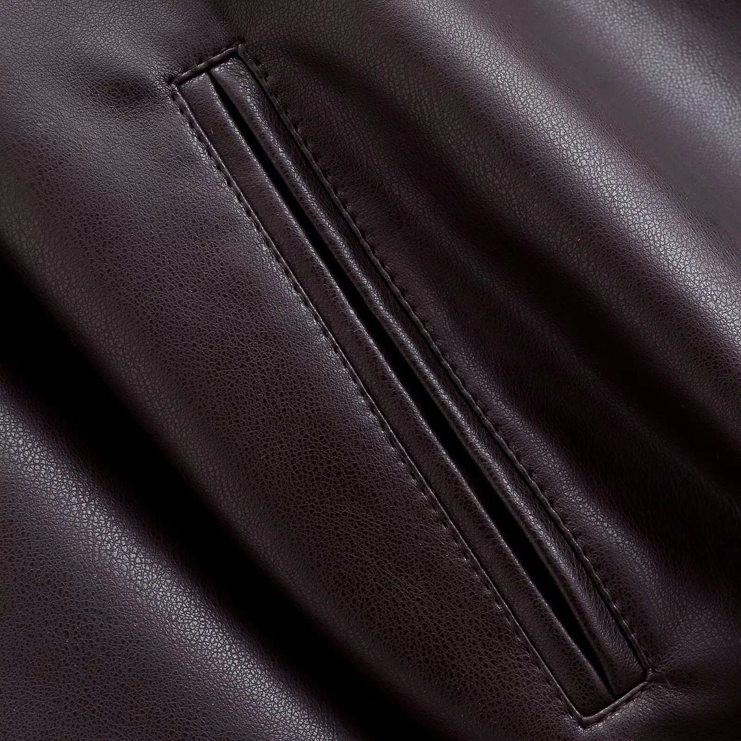 Vintage Black Belted Faux Leather Jacket for Women