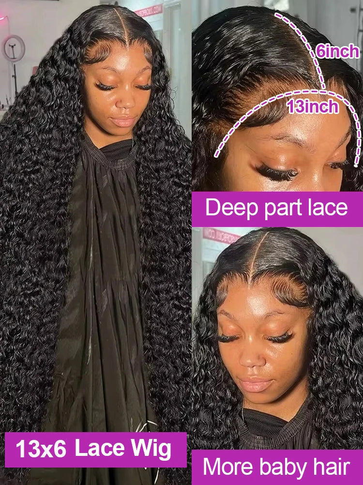 Glueless Deep Wave Water Curl Wig