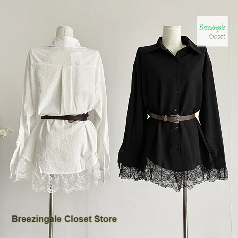Casual Loose Long Sleeve Asymmetric Lapel Dress For Women