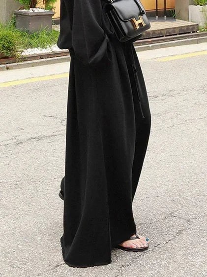 Beautyblue Gray Wide Leg Pants Black Bottoms for Women Casual Loose Pocket Korean Harajuku Streetwear Female Outdoor Sweatpants