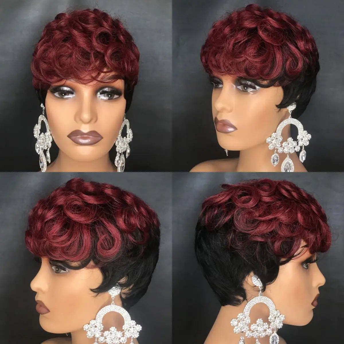 Natural Heat Resistant Curly Synthetic Pixie Wig for Women