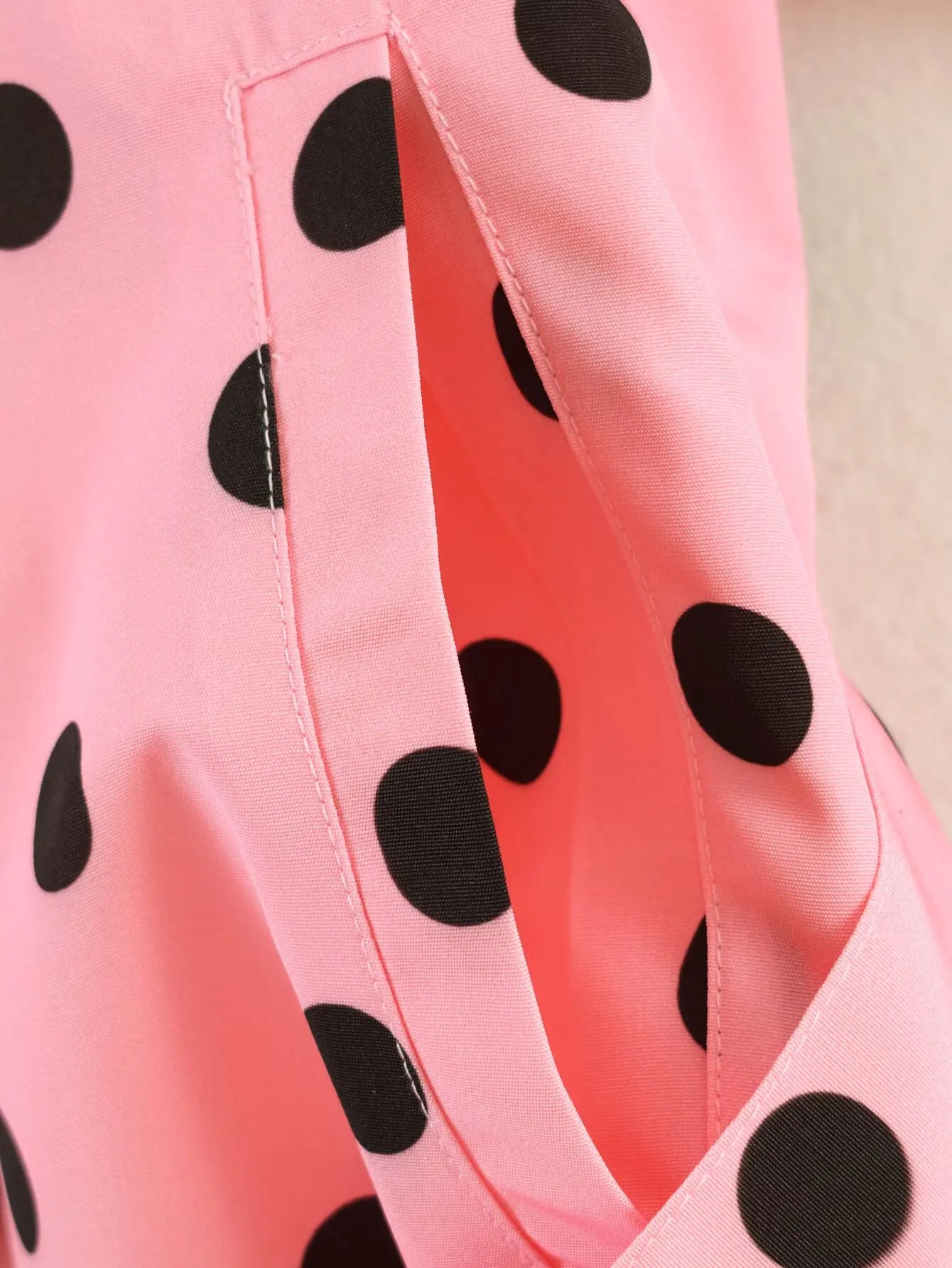 Polka Dot Double Breasted Belted Chic Jacket for Women