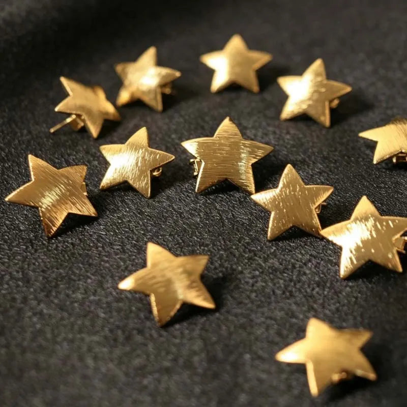 Textured Gold Star Hair Clips