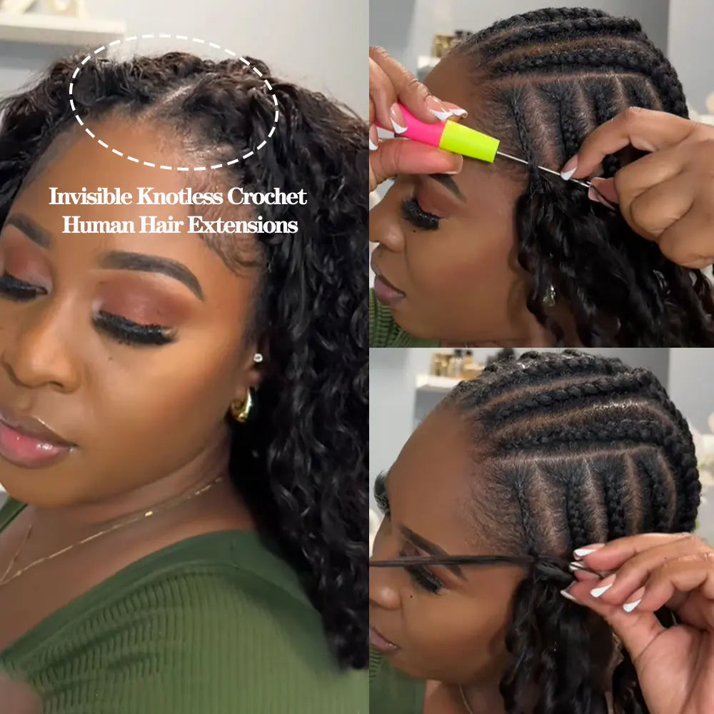 Pre-Separated Human Hair Crochet Extensions for Women