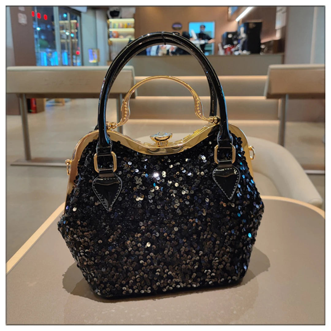 Crystal Sequin One Shoulder Crossbody Handbag for Women