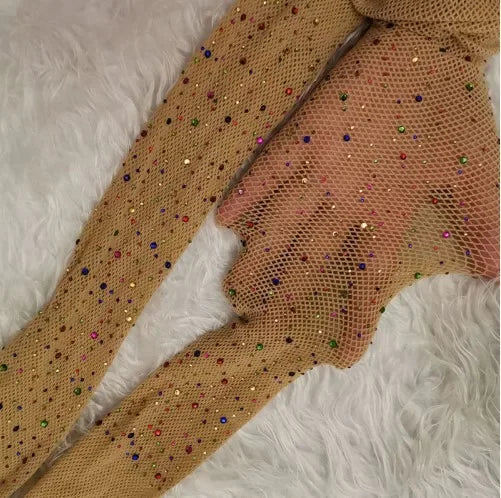 Stylish Rhinestone Mesh Fishnet Pantyhose for Women