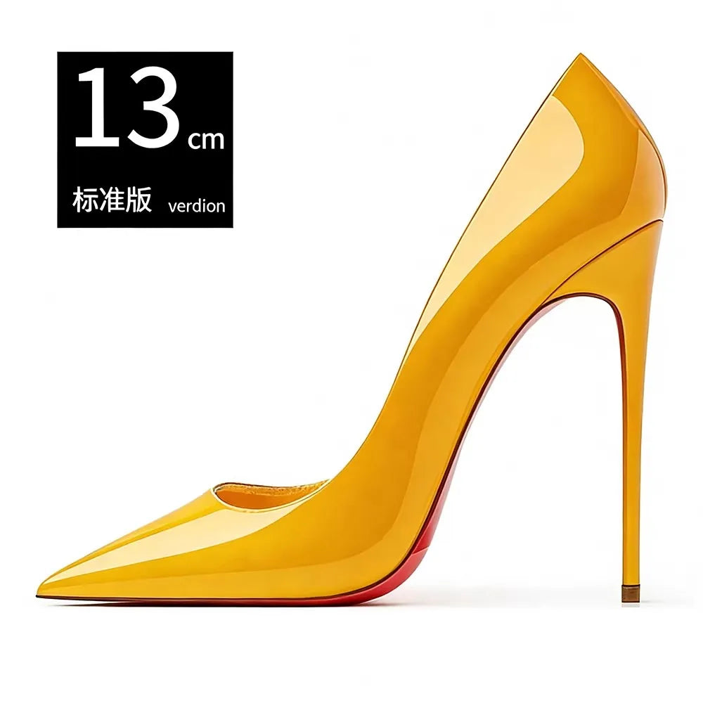 Pointed Toe Patent Leather Stiletto Heels for Women