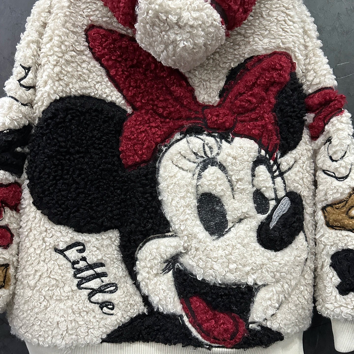 2025 Autumn Winter Heavy Industry New Cartoon Lamb Wool Hooded Cardigan Coat For Women's Loose Casual Sweet Top Zipper Jacket