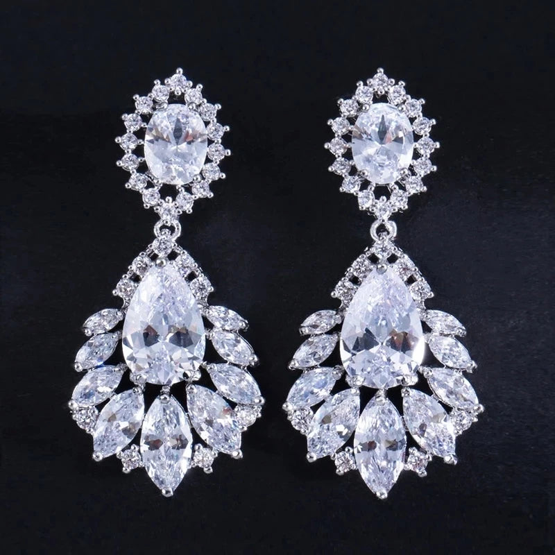 Elegant Cubic Zirconia Chandelier Drop Earrings for Women
