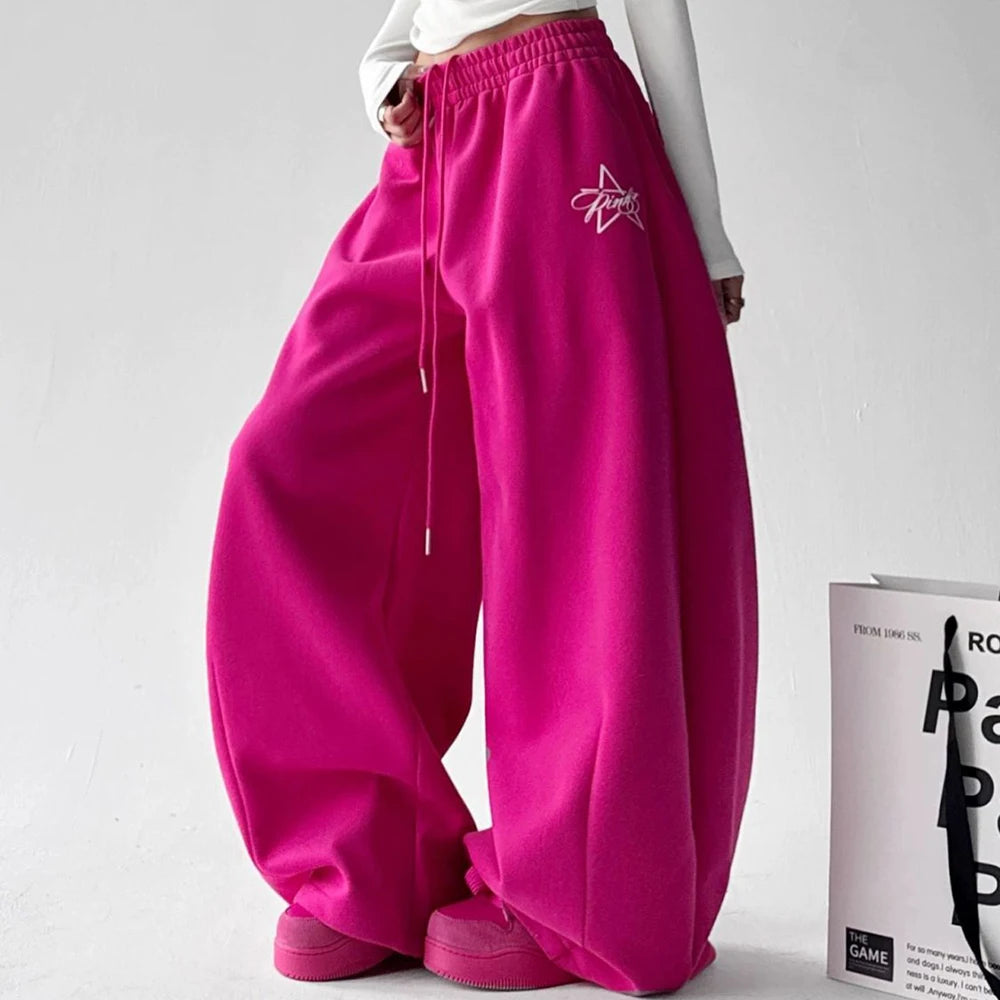 Comfortable Loose Fit Cotton Blend Sweatpants For Women