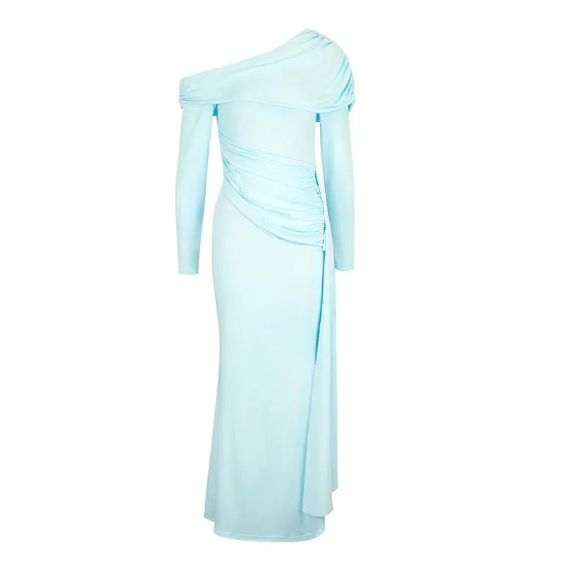 Women New Dresses Spring Streetwear Fashion Long Sleeves Split Maxi Dress Solid Sexy Female Casual Slim Dresses Knitted Clothing