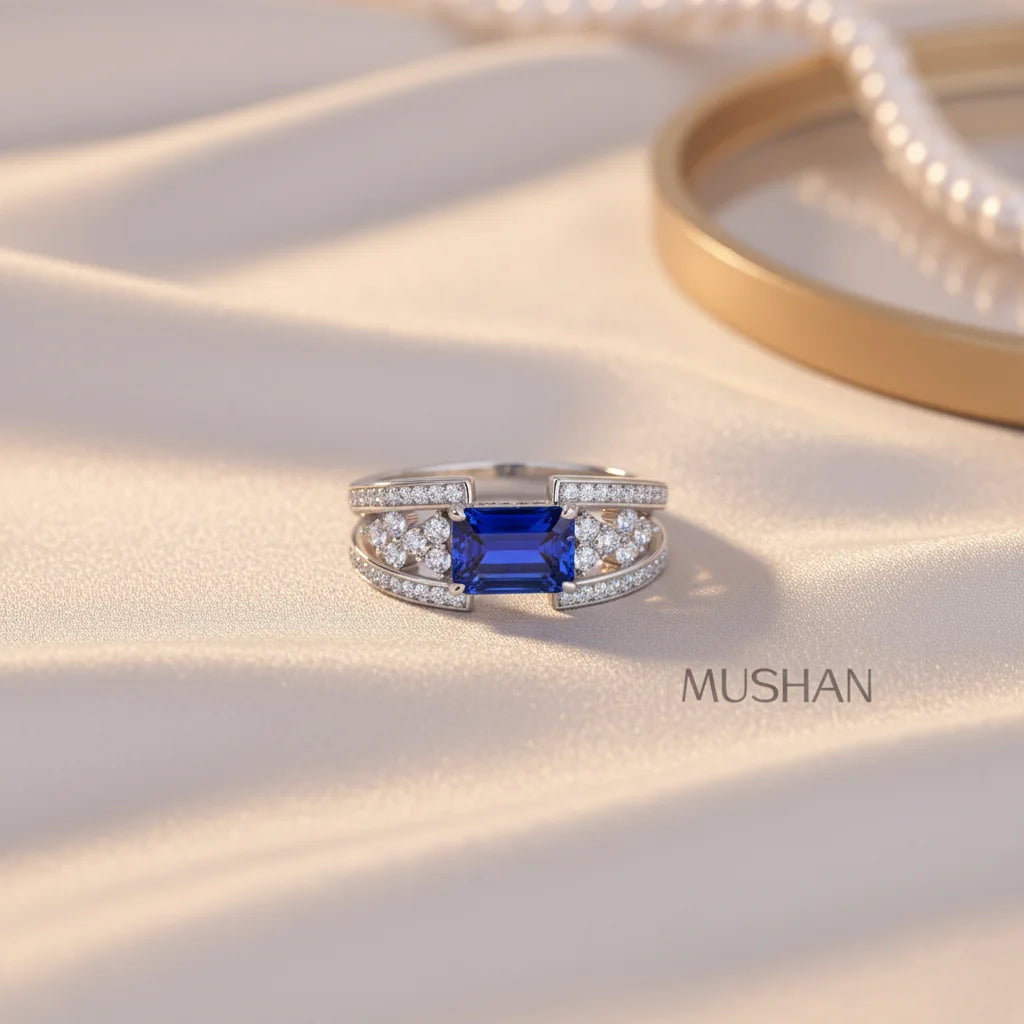 Sapphire Sterling Silver Band Ring
