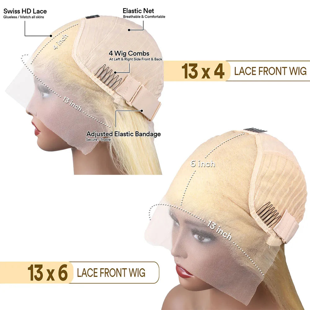613 Hd Lace Frontal Wig 13x6 Human Hair Wigs Honey Blonde Wigs Curly Lace Front Wigs Human Hair 13x4 HD Deep Water Wave Lace Wig