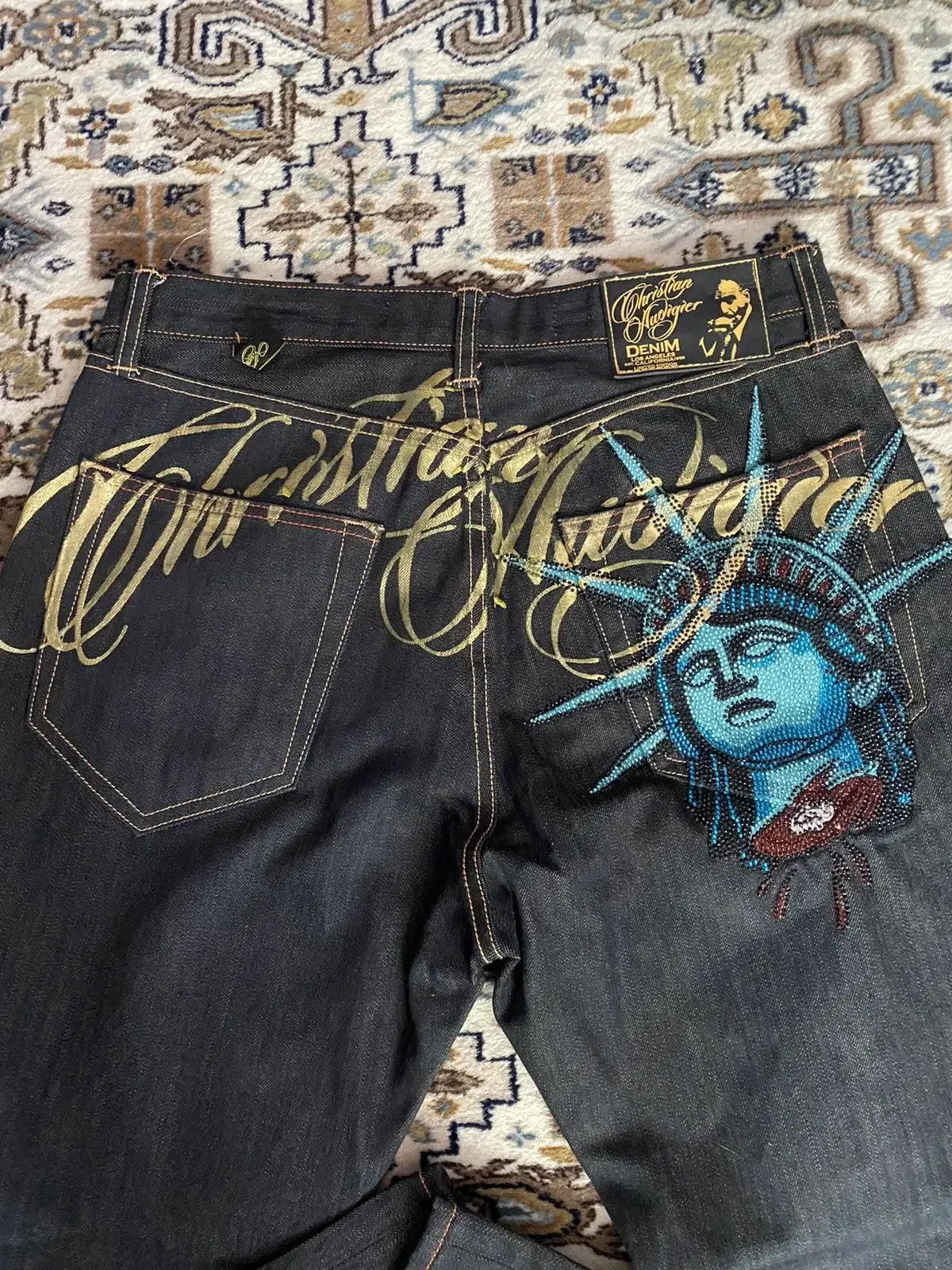 Harajuku Angel wings Embroidery Jeans Casual Denim Pants High Waist Straight Wide Leg Jeans Vintage Y2k 2000s Women Clothing