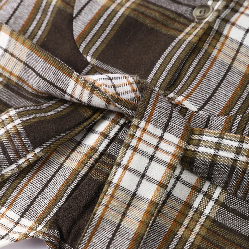 Long Sleeve Plaid Button-Up Shirt Jacket for Women