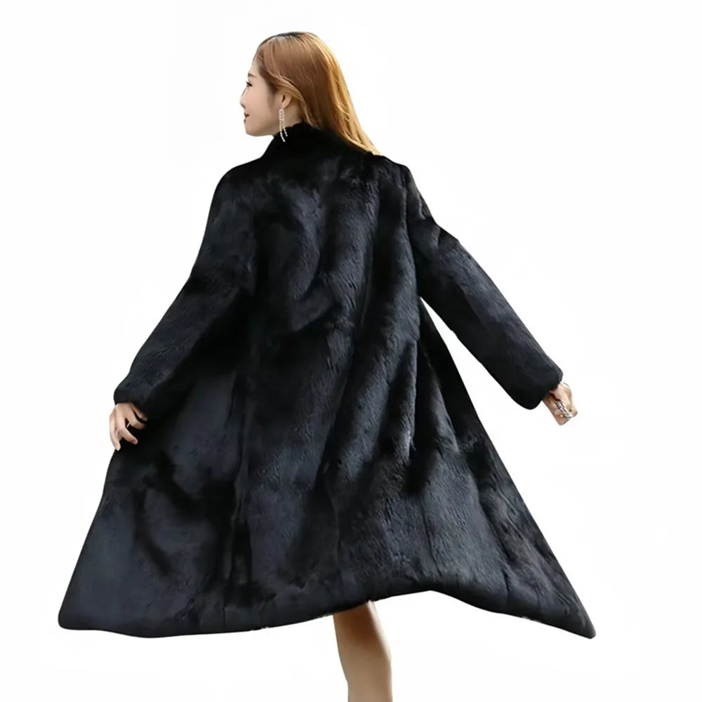 Classic Round Neck Button Front Long Sleeve Coat For Women