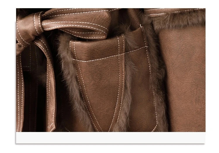 JT459 Whole Skin Rabbit Fur Warm Coat Female Sheep Curly Hair Collar Winter Young Mid-length Jacket