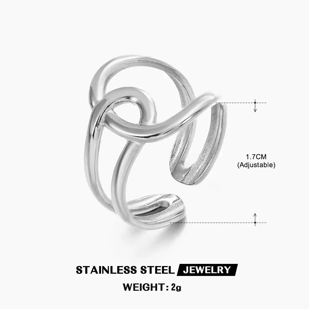 Open Heart Stainless Steel Ring