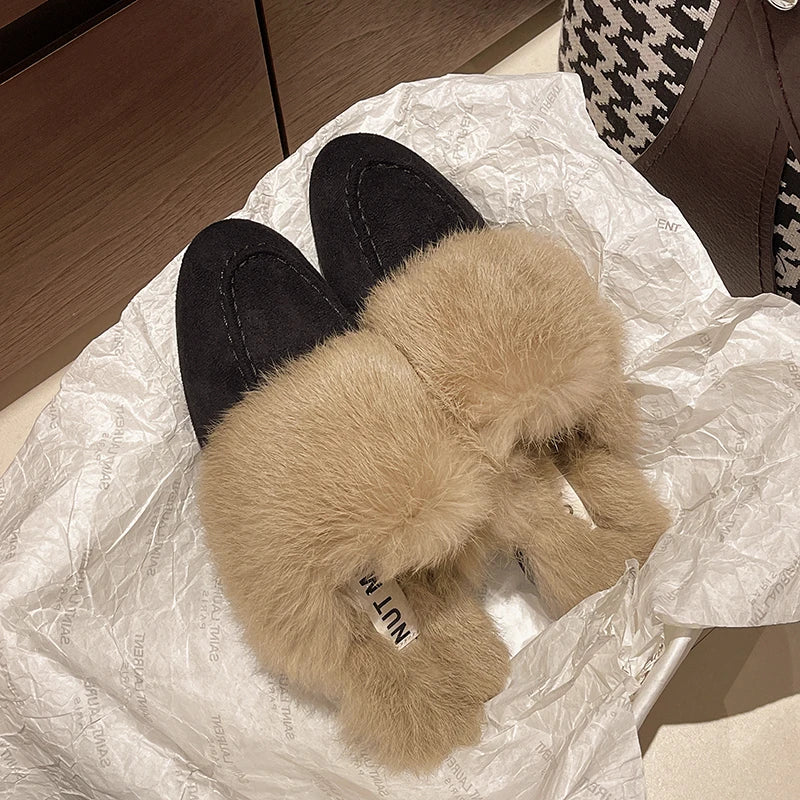 Plush Faux Fur Slippers