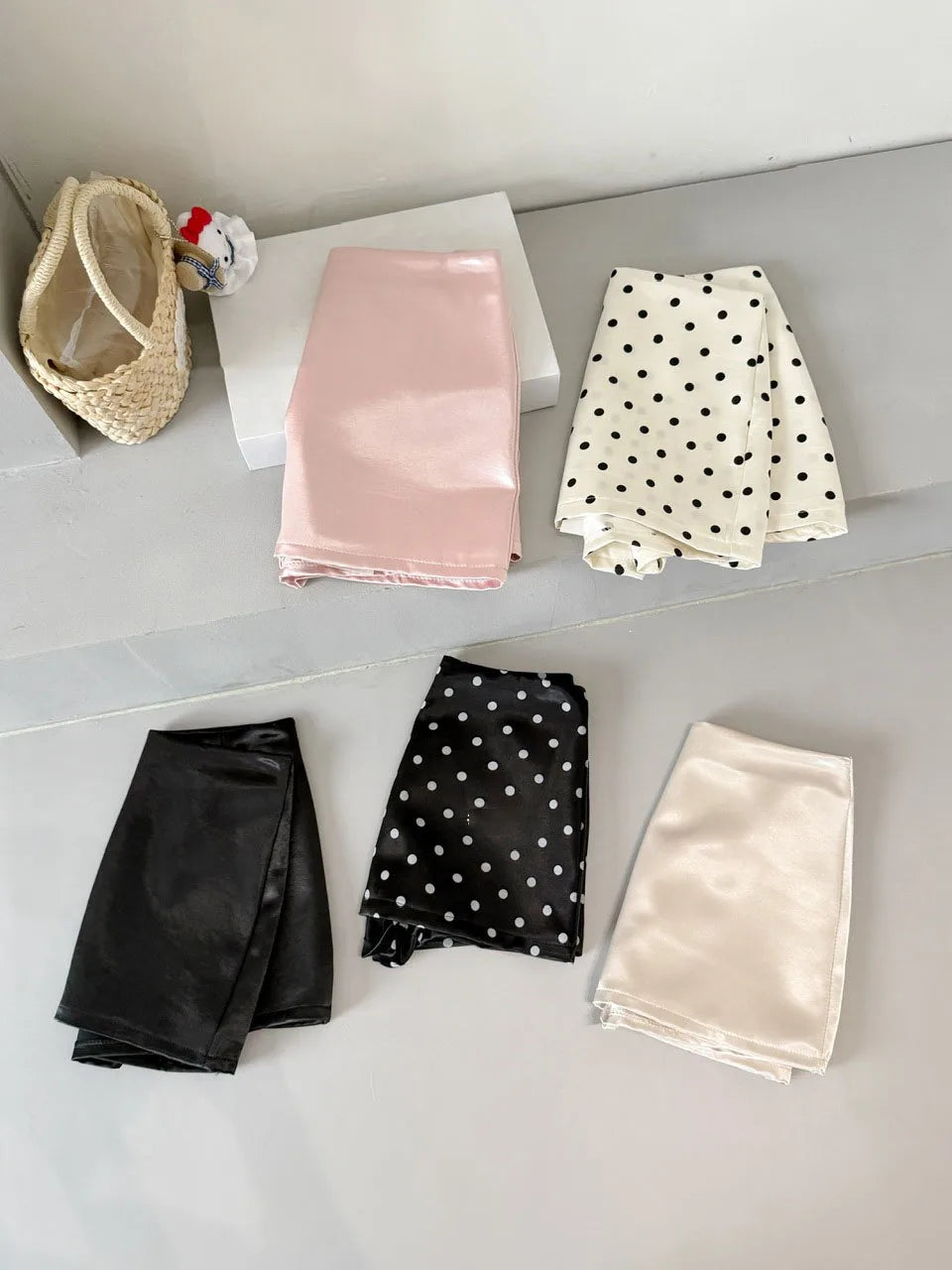 Vintage Polka Dot High Waisted Mini Skirt for Women