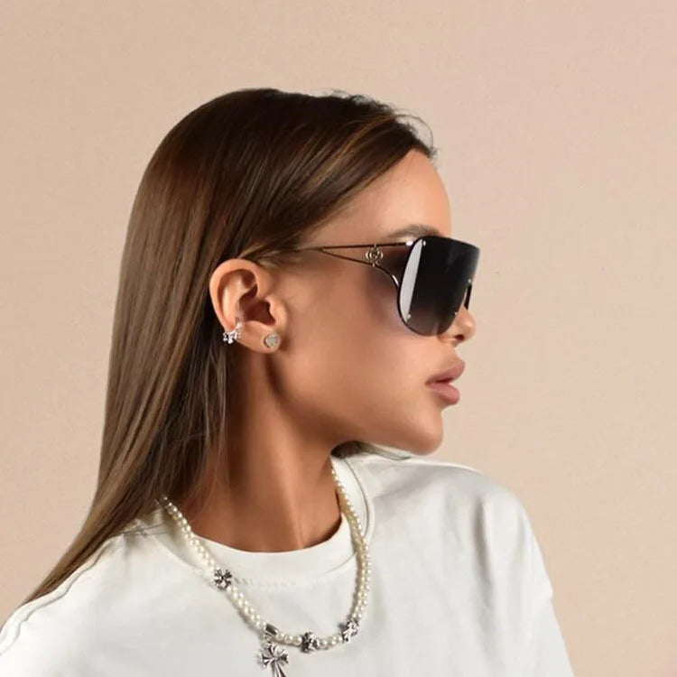 Oversized Shield Fashion Sunglasses