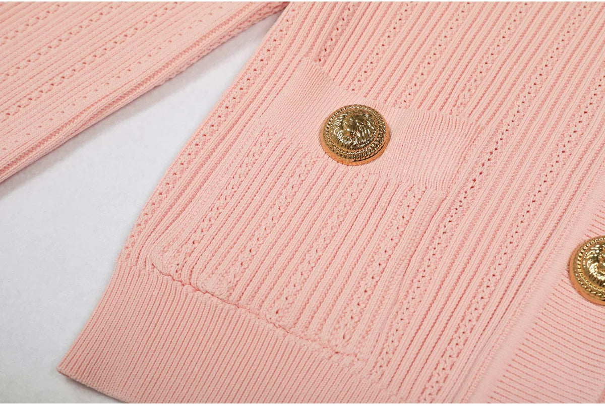 O Neck Knit Sweater Coat