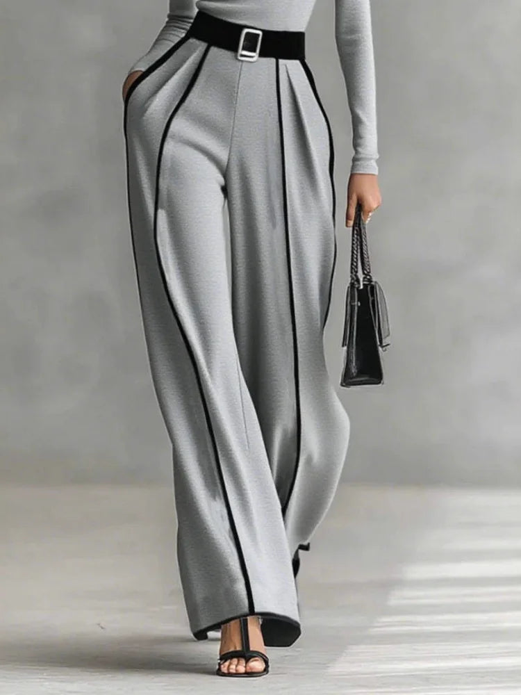 Elegant Turtleneck Two Piece Pants Set for Women