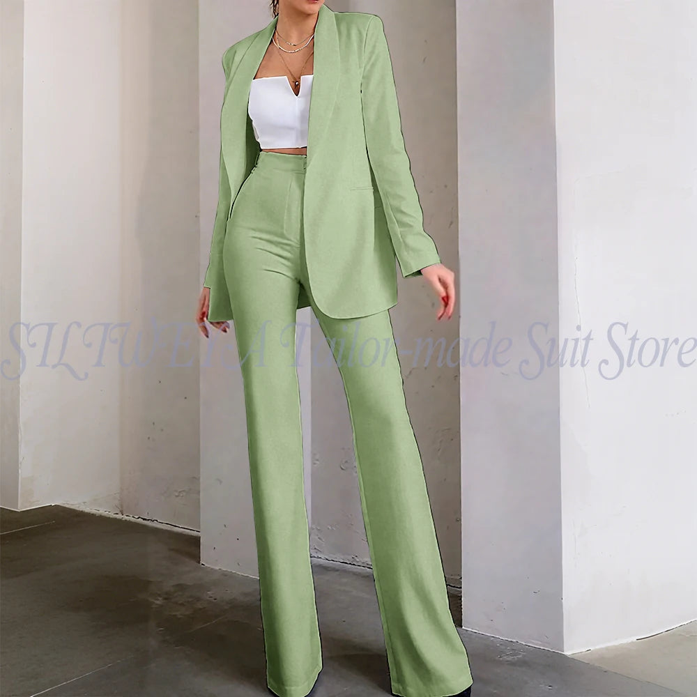 Classic Sophisticated Single Breasted Pants Set for Women