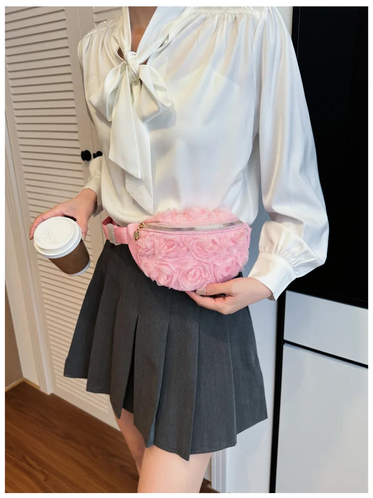 New Women's Waist Bag Flower Shape Fashionable Women's Waist Bag Lace Luxury Lightweight Women's Crossbody Bag High Quality