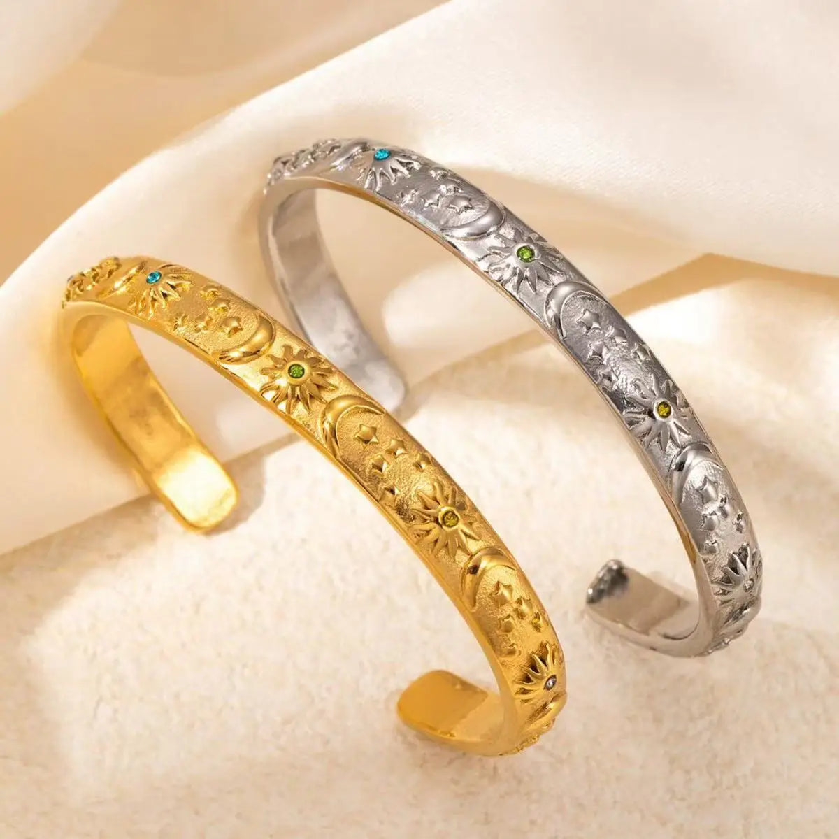 Gold Plated Celestial Cuff Bracelet