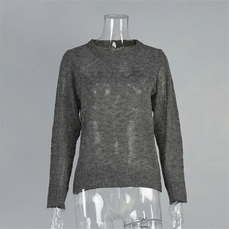 See Through Mesh Knit Sweater